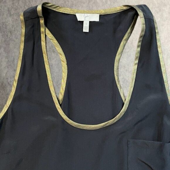 Joie Womens Top Black Silk Racerback Tank Size S - Picture 2 of 11